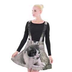 Cat Pet Art Abstract Vintage Suspender Skater Skirt by Celenk