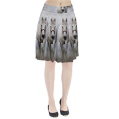 Horse Mammal White Horse Animal Pleated Skirt by Celenk