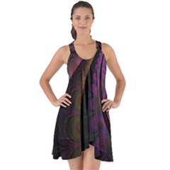 Fractal Colorful Pattern Spiral Show Some Back Chiffon Dress