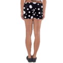 White On Black Polka Dot Pattern Yoga Shorts View2