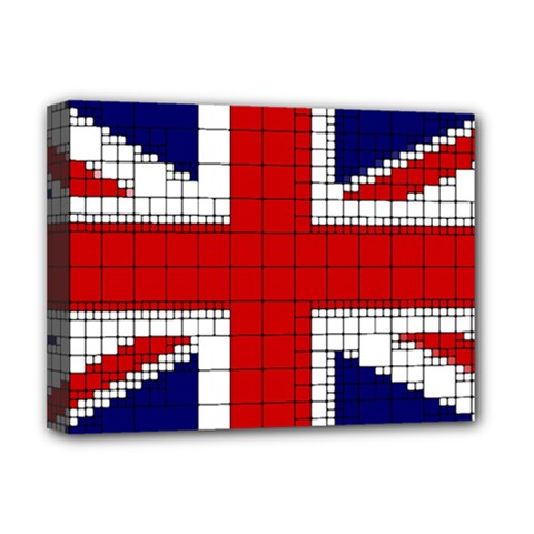 Union Jack Flag Uk Patriotic Deluxe Canvas 16  X 12   by Celenk