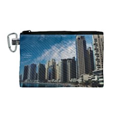 Skyscraper City Architecture Urban Canvas Cosmetic Bag (medium) by Celenk