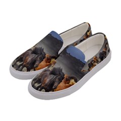 Horses Stampede Nature Running Women s Canvas Slip Ons by Celenk