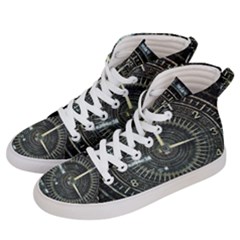 Time Machine Science Fiction Future Women s Hi-top Skate Sneakers by Celenk