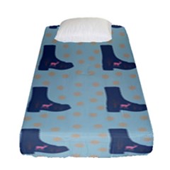 Deer Boots Teal Blue Fitted Sheet (single Size) by snowwhitegirl