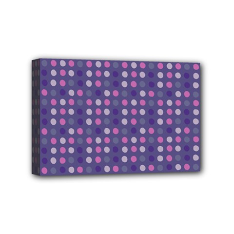 Violet Grey Purple Eggs On Grey Blue Mini Canvas 6  X 4 