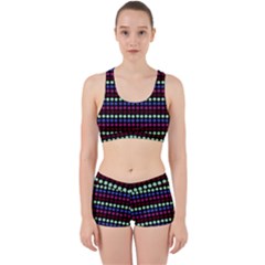 Multi Black Dots Work It Out Sports Bra Set by snowwhitegirl