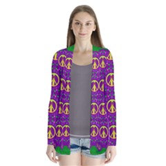 Peace Be With Us In Love And Understanding Drape Collar Cardigan