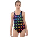 Background Colorful Geometric Cut-Out Back One Piece Swimsuit View1