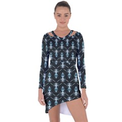 Seamless Pattern Background Asymmetric Cut-out Shift Dress by Nexatart