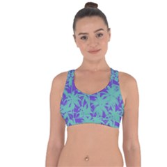 Electric Palm Tree Cross String Back Sports Bra