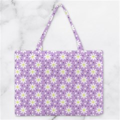 Daisy Dots Lilac Zipper Medium Tote Bag by snowwhitegirl