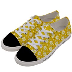 Daisy Dots Yellow Women s Low Top Canvas Sneakers by snowwhitegirl