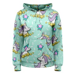 Magical Happy Unicorn And Stars Women s Pullover Hoodie by Bigfootshirtshop