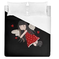 Cupid Girl Duvet Cover (queen Size) by Valentinaart