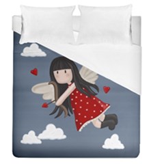 Cupid Girl Duvet Cover (queen Size) by Valentinaart