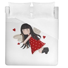 Cupid Girl Duvet Cover (queen Size) by Valentinaart