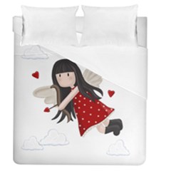 Cupid Girl Duvet Cover (queen Size) by Valentinaart