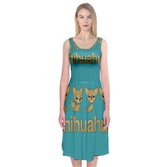 Chihuahua Midi Sleeveless Dress by Valentinaart