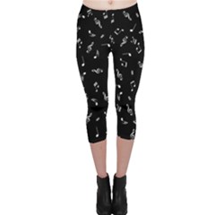 Music Tones Black Capri Leggings  by jumpercat