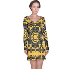 Ornate Circulate Is Festive In A Flower Wreath Decorative Long Sleeve Nightdress by pepitasart