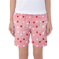 Heart Shape Background Love Women s Basketball Shorts by Nexatart