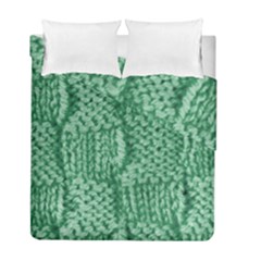 Knitted Wool Square Green Duvet Cover Double Side (full/ Double Size) by snowwhitegirl