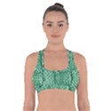 Knitted Wool Square Green Cross Back Sports Bra View1