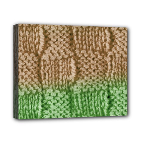 Knitted Wool Square Beige Green Canvas 10  X 8  by snowwhitegirl