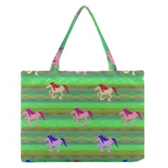 Rainbow Ponies Zipper Medium Tote Bag by CosmicEsoteric