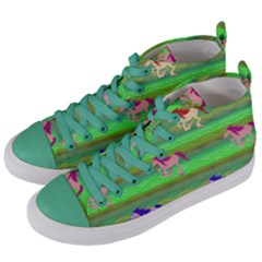 Rainbow Ponies Women s Mid-top Canvas Sneakers by CosmicEsoteric