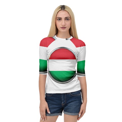 Hungary Flag Country Countries Quarter Sleeve Raglan Tee by Nexatart