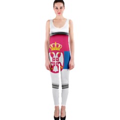 Serbia Flag Icon Europe National One Piece Catsuit by Nexatart