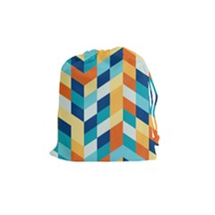 Geometric Retro Wallpaper Drawstring Pouches (medium)  by Nexatart