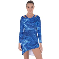 Abstract Pattern Texture Art Asymmetric Cut-out Shift Dress by Nexatart