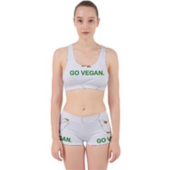 Go Vegan - Cute Chick  Work It Out Sports Bra Set by Valentinaart