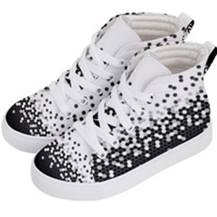 Flat Tech Camouflage White And Black Kid s Hi-top Skate Sneakers by jumpercat