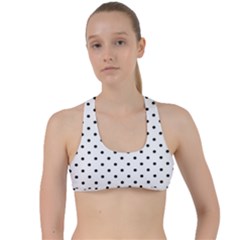 White Polka Dots Criss Cross Racerback Sports Bra