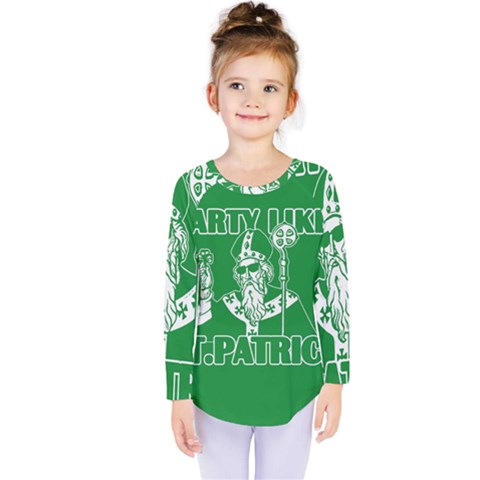  St  Patricks Day  Kids  Long Sleeve Tee by Valentinaart