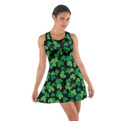 St  Patricks Day Clover Pattern Cotton Racerback Dress by Valentinaart