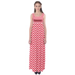 Red Chevron Empire Waist Maxi Dress by snowwhitegirl