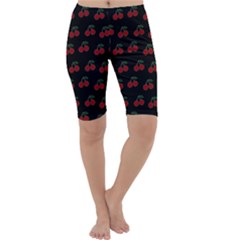 Cherries Black Cropped Leggings  by snowwhitegirl