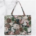 Rose Bushes Brown Zipper Medium Tote Bag View1