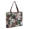 Rose Bushes Brown Zipper Medium Tote Bag View2