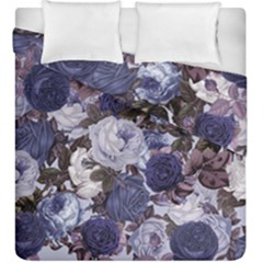 Rose Bushes Blue Duvet Cover Double Side (king Size) by snowwhitegirl