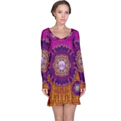 Viva Summer Time In Fauna Long Sleeve Nightdress by pepitasart