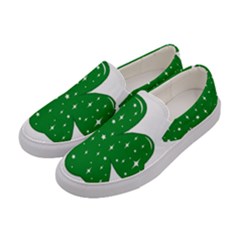 Sparkly Clover Women s Canvas Slip Ons by Valentinaart