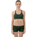 Green Plaid Pattern Back Web Sports Bra Set View1