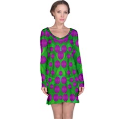 The Pixies Dance On Green In Peace Long Sleeve Nightdress by pepitasart