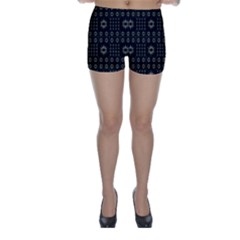 Dark Ethnic Stars Motif Pattern Skinny Shorts by dflcprints